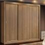 CLÓSET MDP CORREDIZO 205 X 170 X 46 CM CAFÉ SIN ESPEJO CON 4 CAJÓNES