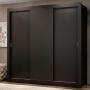CLÓSET MDP CORREDIZA 205 X 170 X 51 CM NEGRO SIN ESPEJO