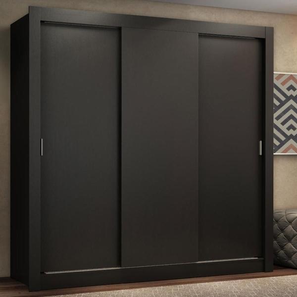 CLÓSET MDP CORREDIZO 205 X 170 X 46 CM NEGRO CON 4 CAJÓNES SIN ESPEJO