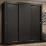 CLÓSET MDP CORREDIZO 205 X 170 X 46 CM NEGRO CON 4 CAJÓNES SIN ESPEJO