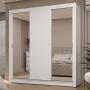 CLÓSET MDP CORREDIZO 205 X 170 X 51 CM BLANCO CON 2 ESPEJOS Y 2 CAJÓNES