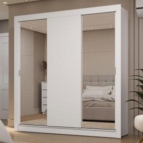 CLÓSET MDP CORREDIZO 205 X 170 X 51 CM BLANCO CON 2 ESPEJOS Y 2 CAJÓNES