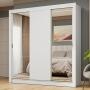 CLÓSET MDP CORREDIZA 205 X 170 X 51 CM BLANCO CON ESPEJO