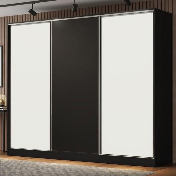 CLÓSET MDP CORREDIZO 218 X 231 X 55 CM BLANCO CON 4 CAJÓNES Y 8 REPISAS