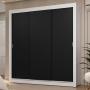 CLÓSET MDP DE PUERTAS CORREDIZAS 205 X 170 X 51 CM NEGRO Y BLANCO CON 2 CAJÓNES