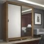 CLÓSET MDP CORREDIZO 215 X 117 X 46 CM BLANCO CON ESPEJO