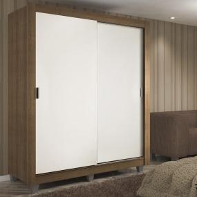CLÓSET MDP CORREDIZO 215 X 117 X 51 CM BLANCO CON 2 CAJÓNES