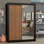 CLÓSET MDP CORREDIZA 205 X 117 X 46 CM CAFÉ CON ESPEJO
