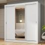 CLÓSET MDP CORREDIZO 205 X 170 X 51 CM BLANCO CON ESPEJO