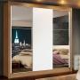 CLÓSET MDP CORREDIZA 205 X 170 X 46 CM BLANCO Y MARRÓN CON ESPEJO Y 2 CAJÓNES