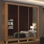 CLÓSET MDP CORREDIZO 215 X 170 X 51 CM CAFÉ CON ESPEJO