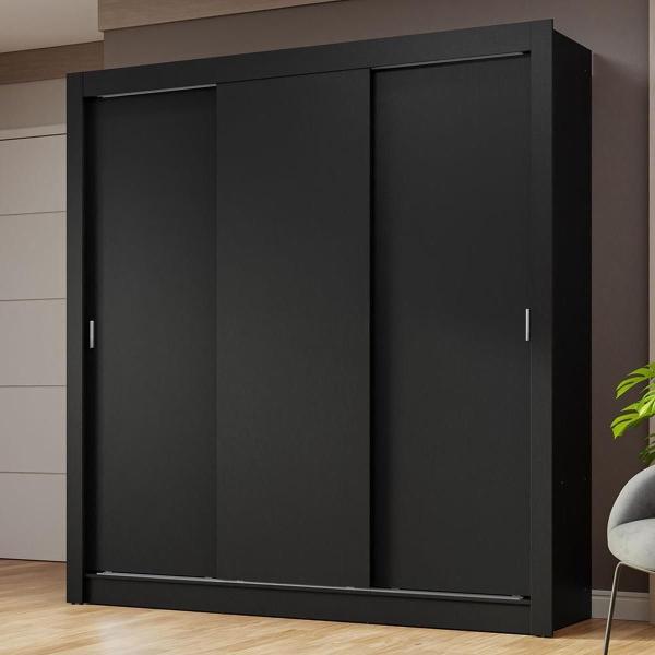 CLÓSET MDP CORREDIZA 205 X 170 X 51 CM NEGRO SIN ESPEJO