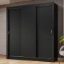 CLÓSET MDP CORREDIZA 205 X 170 X 51 CM NEGRO SIN ESPEJO
