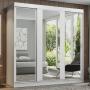 CLÓSET MDP CORREDIZA 205 X 180 X 54 CM BLANCO CON ESPEJO Y 4 CAJÓNES