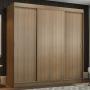 CLÓSET MDP CORREDIZO 205 X 180 X 54 CM CAFÉ CON 4 CAJÓNES
