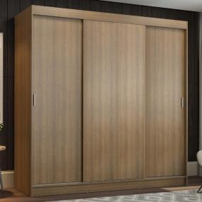 CLÓSET MDP CORREDIZO 205 X 180 X 54 CM CAFÉ CON 4 CAJÓNES