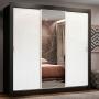 CLÓSET MDP CORREDIZA 205 X 170 X 51 CM BLANCO CON ESPEJO Y 4 CAJÓNES