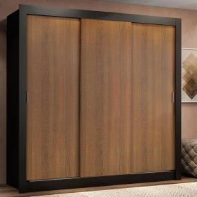 CLÓSET MDP CORREDIZA 205 X 170 X 51 CM CAFÉ 2 CAJÓNES SIN ESPEJO