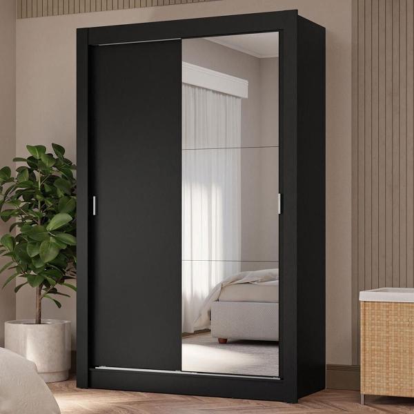 CLÓSET MDP 205 X 117 X 51 CM NEGRO CON ESPEJO Y 4 CAJÓNES