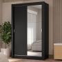 CLÓSET MDP 205 X 117 X 51 CM NEGRO CON ESPEJO Y 4 CAJÓNES