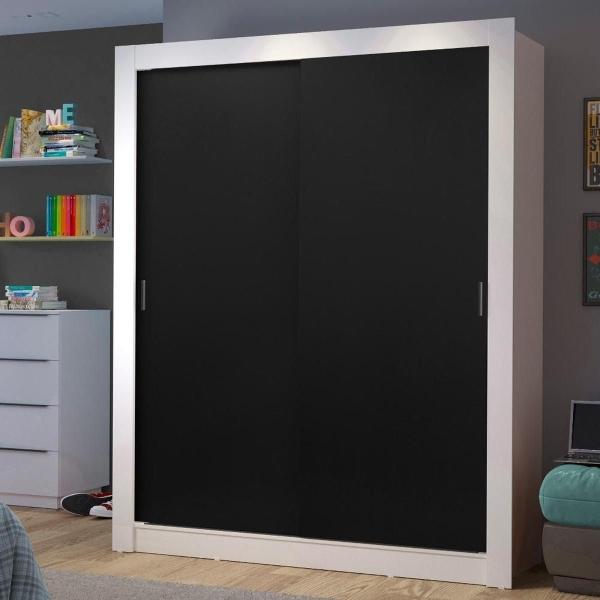 CLÓSET MDP CORREDIZO 205 X 117 X 46 CM NEGRO CON 2 CAJÓNES