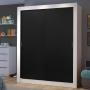 CLÓSET MDP CORREDIZO 205 X 117 X 46 CM NEGRO CON 2 CAJÓNES