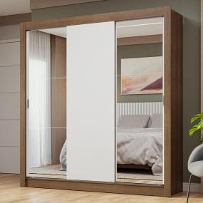 CLÓSET MDP CORREDIZO 205 X 170 X 51 CM BLANCO CON 2 ESPEJOS