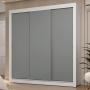 CLÓSET MDP CORREDIZO 205 X 170 X 51 CM GRIS CON 2 CAJÓNES