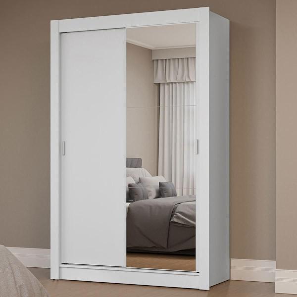 CLÓSET MDP CORREDIZA 205 X 117 X 51 CM BLANCO CON ESPEJO
