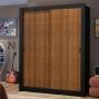 CLÓSET MDP CORREDIZA 205 X 117 X 46 CM CAFÉ CON 2 CAJÓNES SIN ESPEJO
