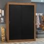 CLÓSET MDP CORREDIZO 205 X 117 X 51 CM NEGRO SIN ESPEJO