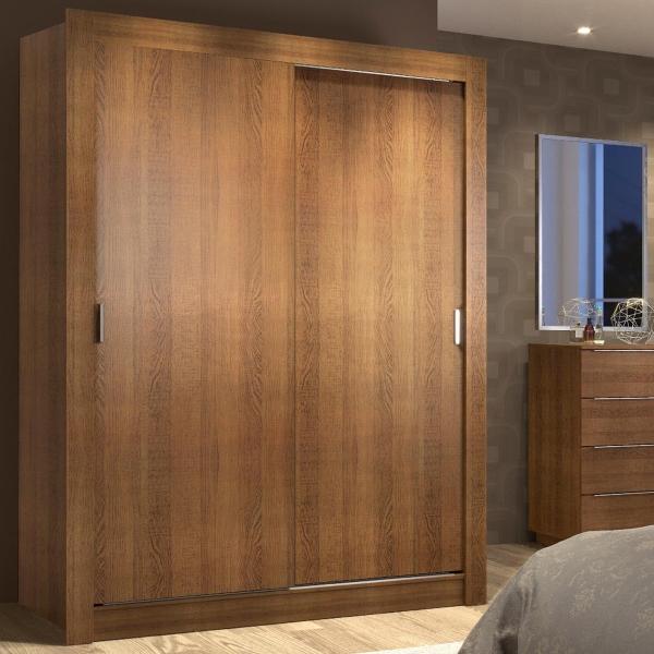 CLÓSET MDP CORREDIZO 205 X 117 X 46 CM CAFÉ SIN ESPEJO