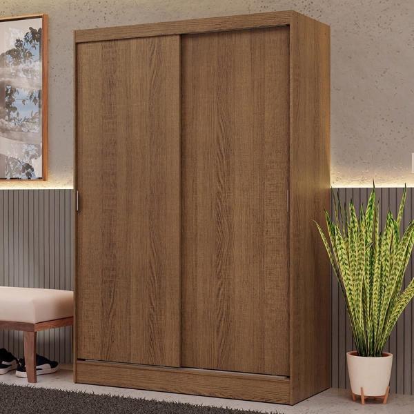CLÓSET MDP CORREDIZO 183 X 119 X 54 CM CAFÉ CON 2 CAJÓNES