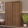 CLÓSET MDP CORREDIZO 183 X 119 X 54 CM CAFÉ CON 2 CAJÓNES