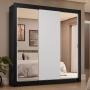 CLÓSET MDP CORREDIZA 205 X 170 X 51 CM BLANCO CON ESPEJO Y 4 CAJÓNES