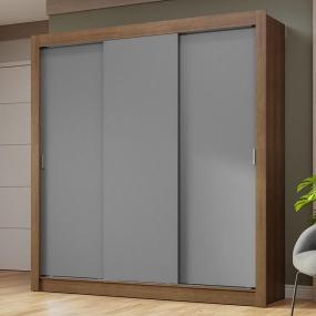 CLÓSET MDP CORREDIZO 205 X 170 X 51 CM GRIS SIN ESPEJO