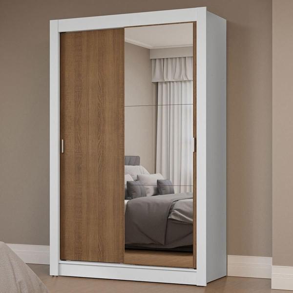 CLÓSET MDP CORREDIZO 205 X 117 X 51 CM CAFÉ CON ESPEJO