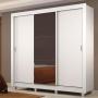 CLÓSET MDP CORREDIZO 215 X 170 X 46 CM BLANCO CON ESPEJO Y 4 CAJÓNES