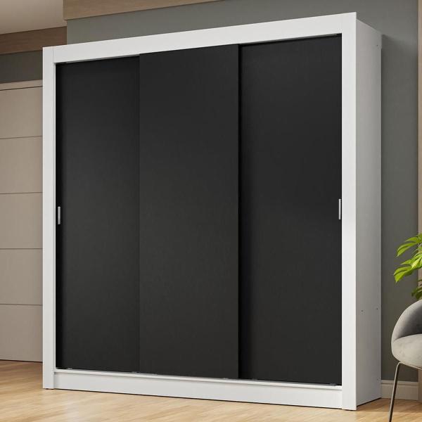 CLÓSET MDP CORREDIZO 205 X 170 X 51 CM NEGRO SIN ESPEJO