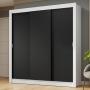 CLÓSET MDP CORREDIZO 205 X 170 X 51 CM NEGRO SIN ESPEJO