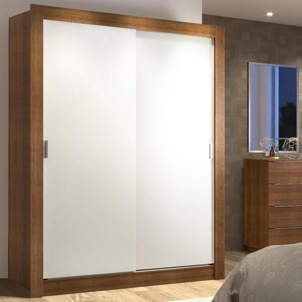 CLÓSET MDP CORREDIZO 205 X 117 X 46 CM BLANCO Y MARRÓN SIN ESPEJO