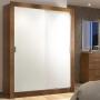 CLÓSET MDP CORREDIZO 205 X 117 X 46 CM BLANCO Y MARRÓN SIN ESPEJO