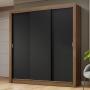 CLÓSET MDP CORREDIZO 205 X 170 X 51 CM NEGRO SIN ESPEJO