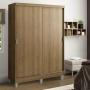 CLÓSET MDP CORREDIZO 192 X 120 X 53 CM CAFÉ CON 2 CAJÓNES Y PIES