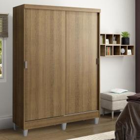 CLÓSET MDP CORREDIZO 192 X 120 X 53 CM CAFÉ CON 2 CAJÓNES Y PIES