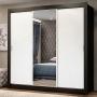 CLÓSET MDP CORREDIZO 205 X 170 X 46 CM BLANCO CON ESPEJO Y 2 CAJÓNES