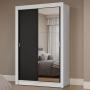 CLÓSET MDP CORREDIZO 205 X 117 X 51 CM NEGRO CON ESPEJO