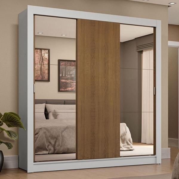 CLÓSET MDP CORREDIZA 205 X 170 X 51 CM CAFÉ CON ESPEJO Y CAJÓNES