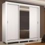 CLÓSET MDP CORREDIZO 215 X 170 X 46 CM BLANCO CON ESPEJO Y 2 CAJÓNES