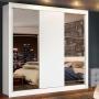 CLÓSET MDP CORREDIZO 205 X 170 X 46 CM BLANCO CON ESPEJO Y 4 CAJÓNES
